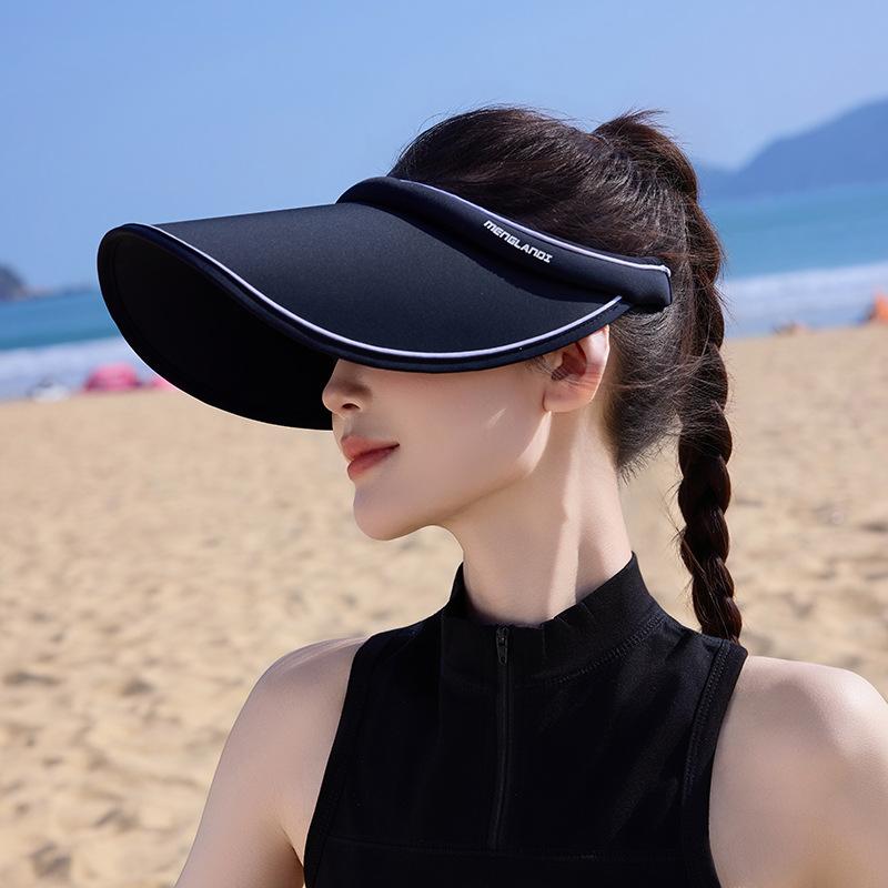 New Summer Wide-Brim Sunshade Open-Top Hat Women,-Proof Breathable Outdoor Cycling Hat