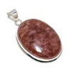 Strawberry Quartz Gemstone 925 Solid Sterling Silver Jewelry Pendant 2.13" SU-10210