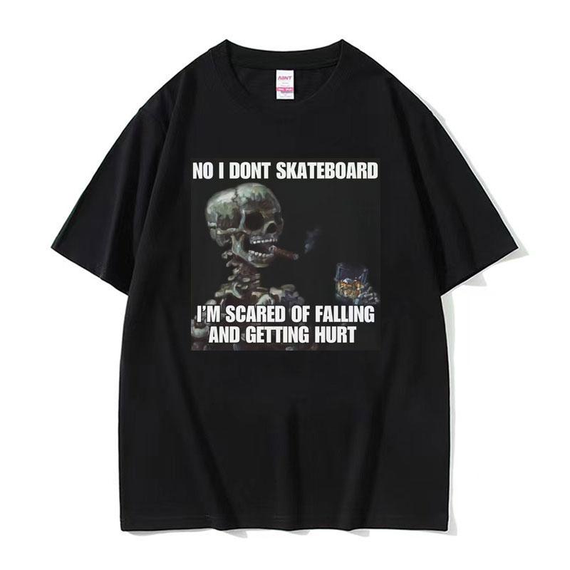 Autistic Funny Skeleton Meme Graphic T Shirt Men Fashion Gothic Retro T Shirts Male ONeck Oversized Short Sleeve Tshirt Unisex