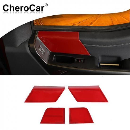 4xInner Red Door Handle Panel Decor Trim Cover For Ford F150 21+  Accessories