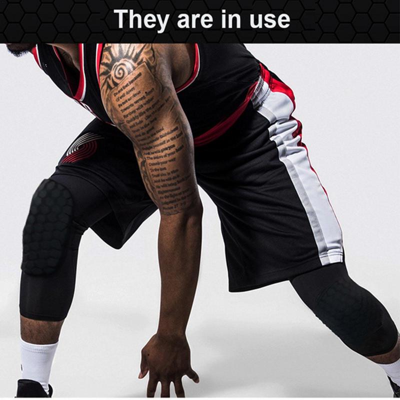 Knieprotektor Baseball mit Wabenmuster Gepolsterte Kniebandagen für Herren Fußball Kniepolster Rutschfest Stoßvermeidung Kneex