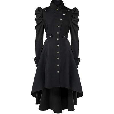 Women Fashion Steampunk Military Coat Vintage Gothic Victorian Tailcoat Autumn Winter Ladies Army Uniform Jacket