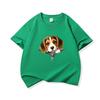 Kids Cotton T Shirt Cute Beagle Puppy Dog Zipper Print Crew Neck Short Sleeve Tee Casual Breathable Boys Girls Summer Tops