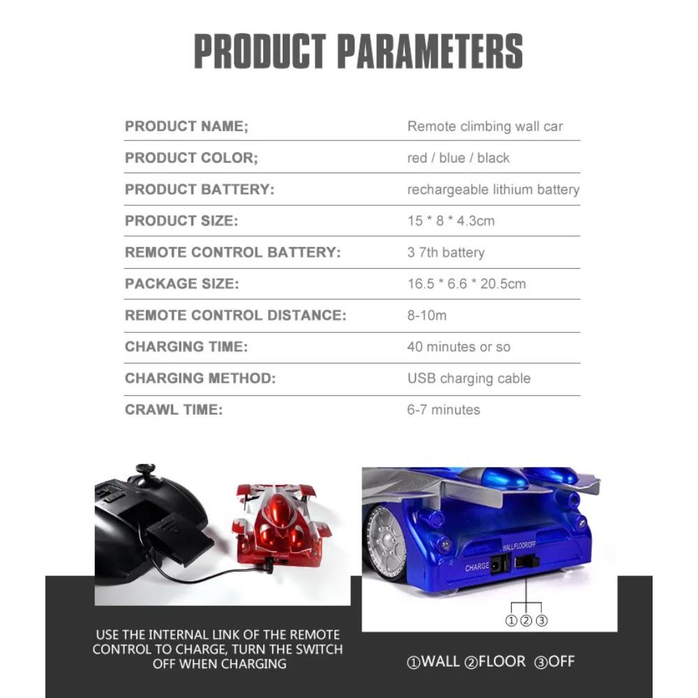 1/16 New Climbing Cars Remote Control RC Racing Car Anti Gravity Ceiling Rotating Stunt Electric Toys for Wholesale