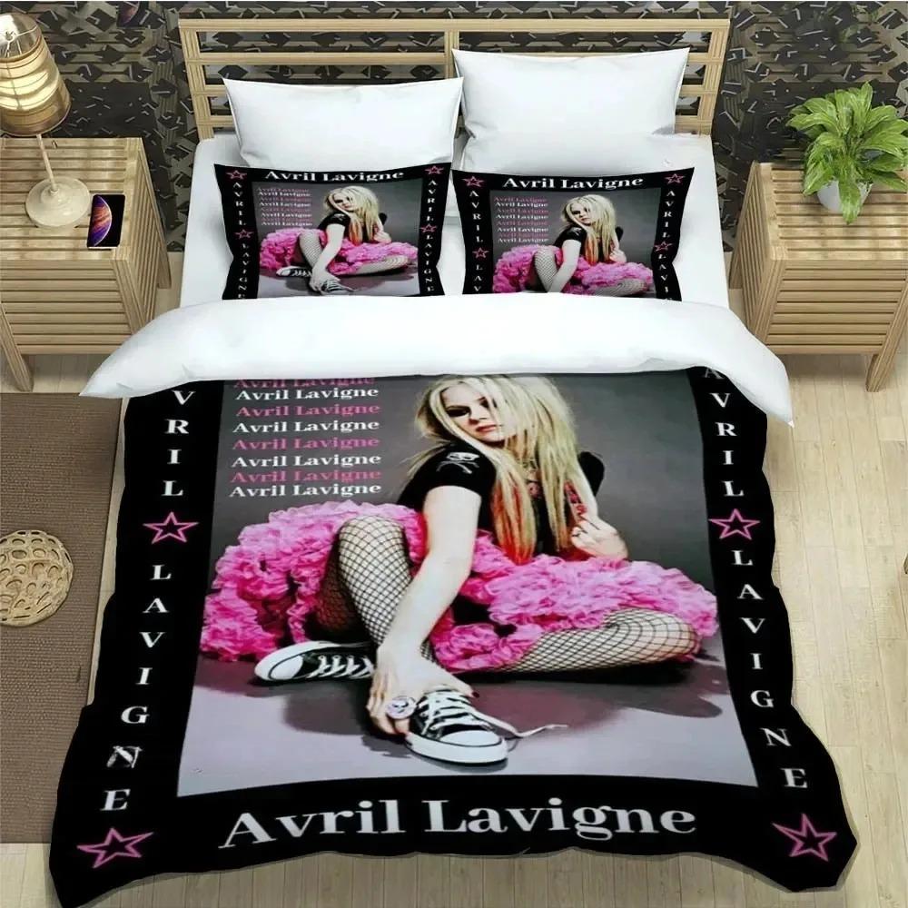 Musik Sängerin Avril Lavigne Bettbezug Kissenbezug Bettwäsche Set Erwachsene Jungen Mädchen Schlafzimmer Dekoration Geschenk Einzel Doppel King Size