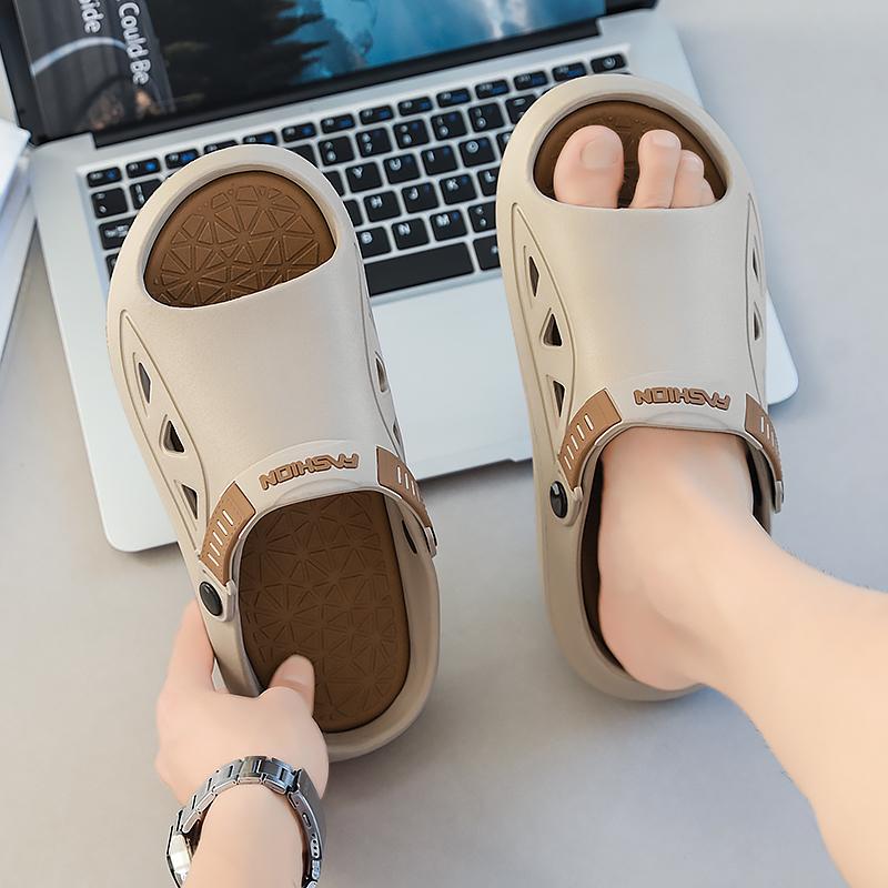 Fashion Men's Sandals Lightweight Breathable Beach Shoes Soft Bottom Driving Slippers Trendy Flat Slippers for Outdoor Wear