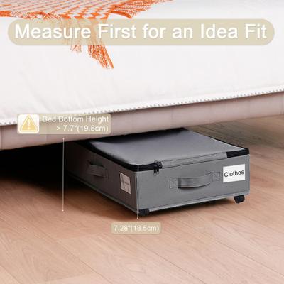 Yousheng Under-Bed Storage Box with Wheels Foldable Storage Bin Under Bed Zippered Space-Saving Rolling Organizer for Clothes Blankets Beddings