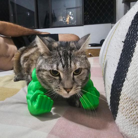 Cat Muscle Arm Costume Funny Cat Neck Arm with Muscle 3D Printed Cat Arm Prop for Parties Photos Entertainment