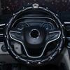 Rhinestone PU Leather Car Interior Decoration Cover Steering Covers Handbrake Gear Shift Lever & Shoulder Protection Cover