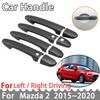 8Pcs Carbon Fiber W/ Keyless Door Handle Cover Trim For Mazda 2 3 6 CX3 CX5 CX9