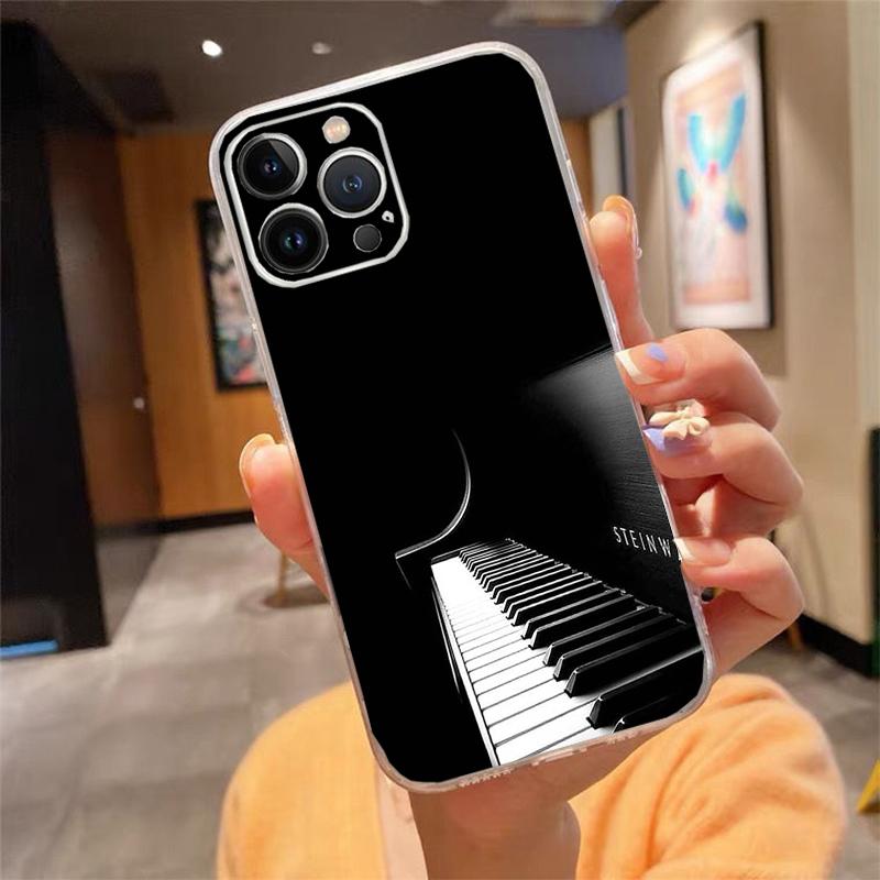 Phone Case For iphone 17 Air 17 Pro Max 16 15 14 13 Pro Max 15 16 Pro 15Plus Music note piano