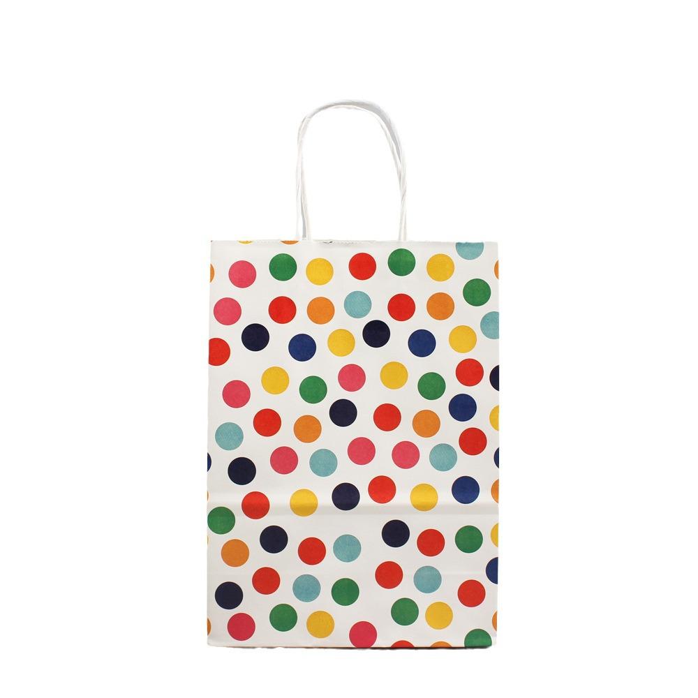 Colorful Polka Dot & Stars Kraft Paper Tote Gift Bags - Exquisite Packaging