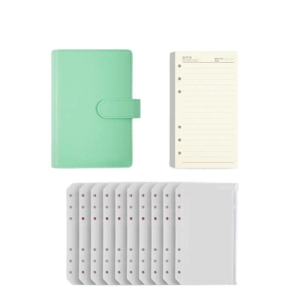 Pu Leather Loose-Leaf Notebook Macarone Color Budget Binder  Office Stationery Supplies