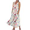 Women's Casual Comfortable Floral Print Sleeveless Cotton Pocket Dress