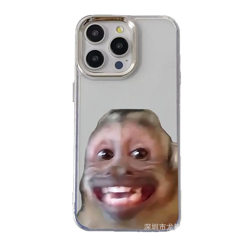 Laughing Monkey Applies To iPhone15promax Mobile Phone Case Apple 16 Electroplated Photo Frame 14/13 Protective Case 17