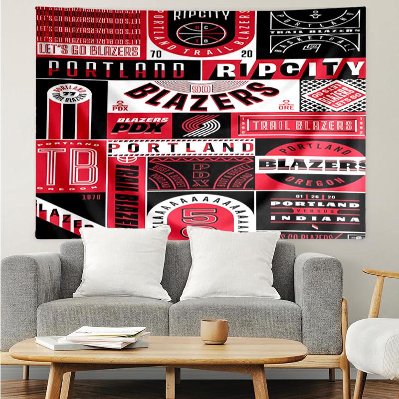 Trail Blazers Logo Quick-Dry Tapestry Hanging for Bedroom,Livingroom, Playroom,Decor Art Room Wall Tapestry Holiday and Birthday Gifts