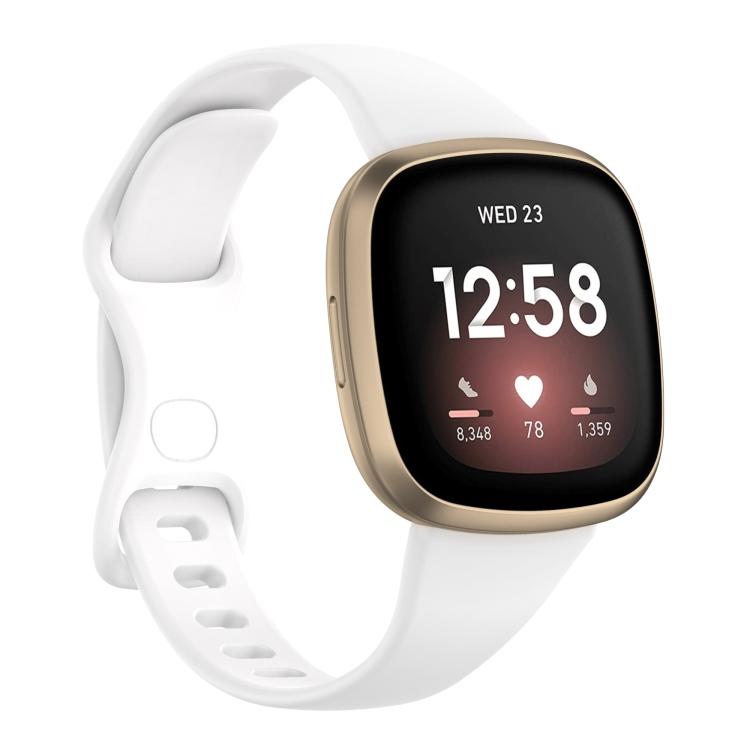 

For Fitbit Versa 4 / Versa 3 / Sense Universal TPU Watch Band, Size:S S белый