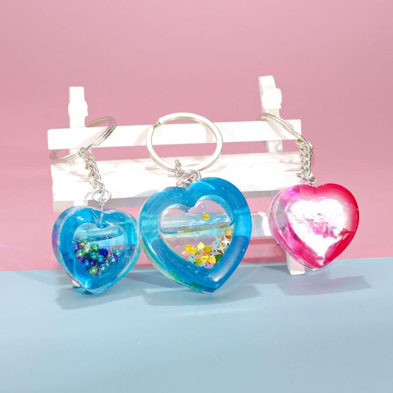 Earrings Molds Resin Craft Moulds Hollow Heart Shape Pendant Mold Unique Keychain Molds Jewelry Hand-Making Accessories