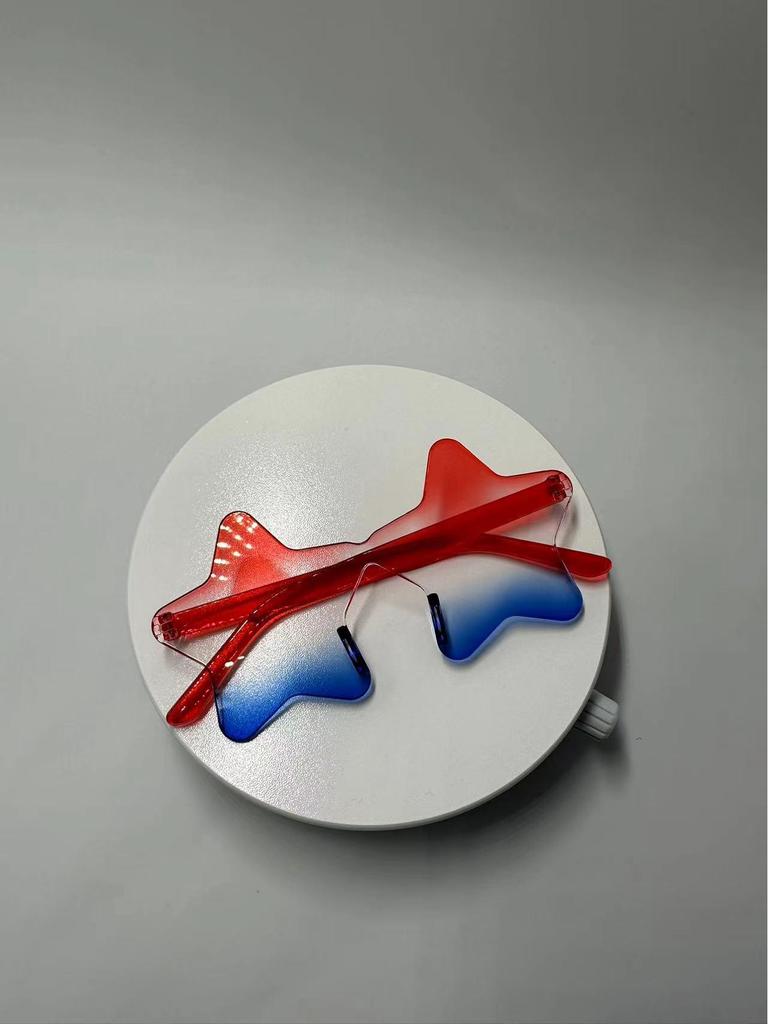 Trendy Multi-Color Star Frameless Sunglasses for Parties & Beach