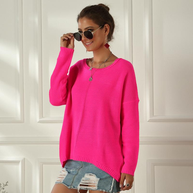 Popular women's knitted sweater European and American large-size women's clothing autumn and winter new pullover knitted sweater