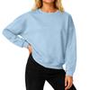 Women's Loose Comfortable Casual And Fashionable Round Neck Threaded Sleeves Solid Color Long Sleeved Sweatshirt