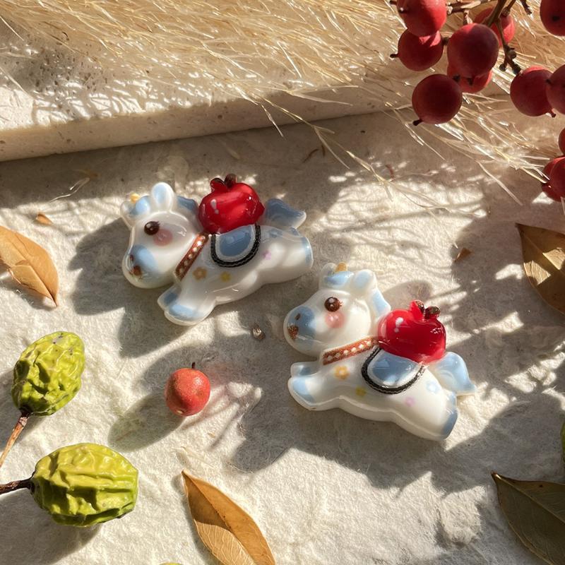 

10Pcs Cartoon Cute Pony Resin Charms Zodiac Horse Ornaments Diy Nails Phone Case Refrigerator Magnet Hair Clip Accessories