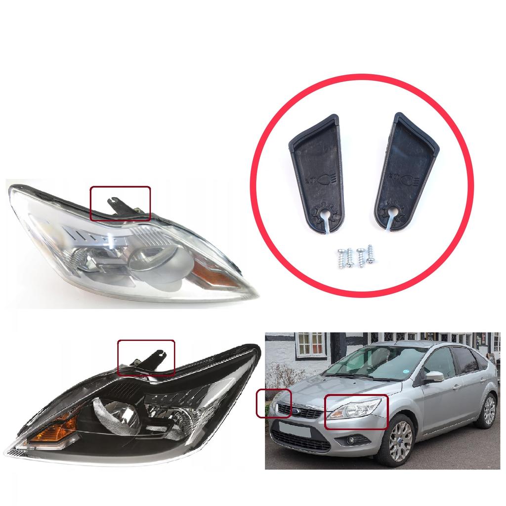 EHL542+EHL543 Headlight Holder Mount Repair Bracket Tab Set Left Right Side for Ford Focus DA MK2 2.5 2008-2011 Facelift 8M5113101AA 8M5113100CD