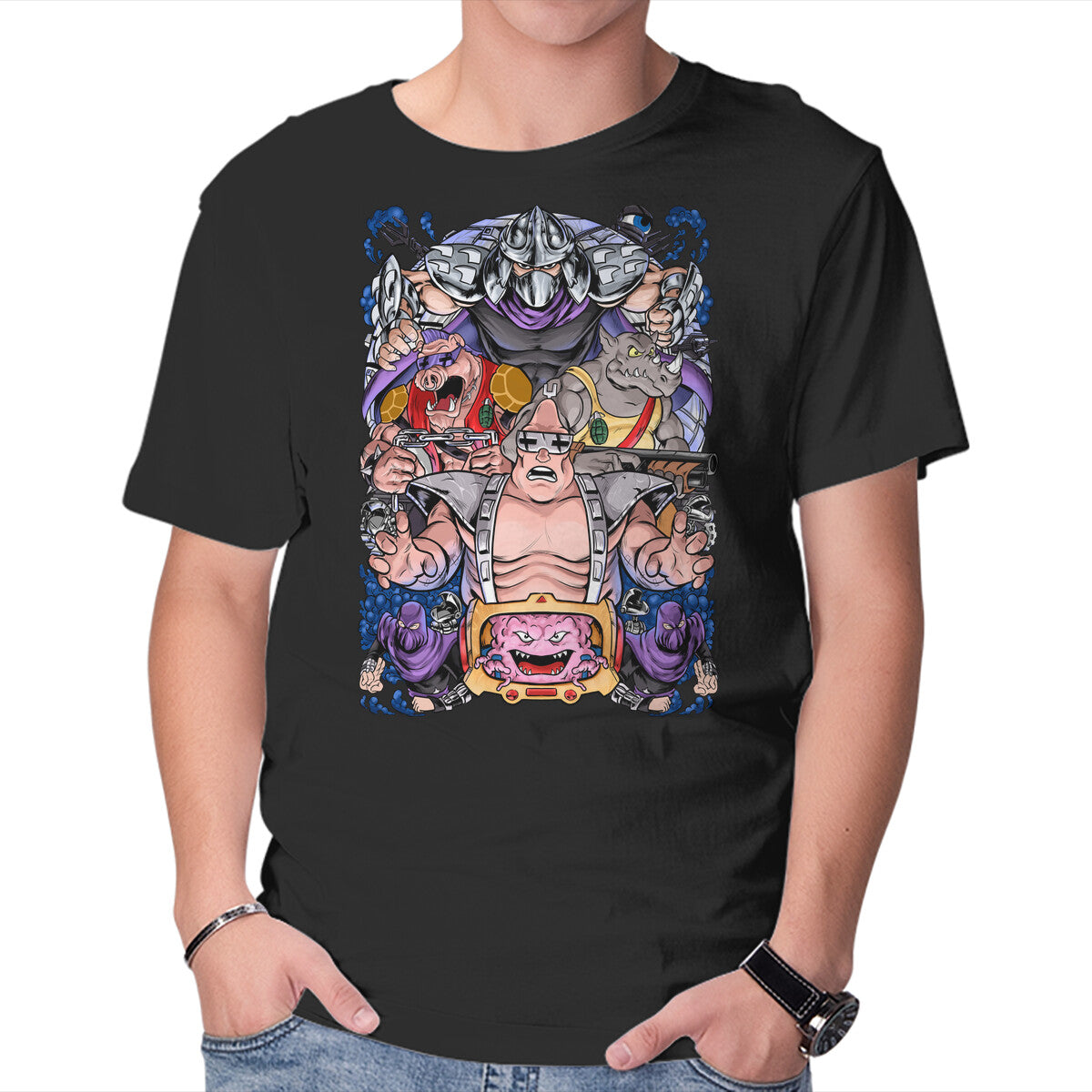 Unisex Crew Neck T-Shirt Nostalgic Villains Graphic Short Sleeve Casual Tee XS