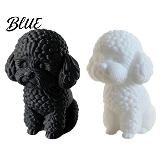 Artistic Pet Memorial 3D Printed Cute Teddy Dog Statue Mini Poodle Figurine