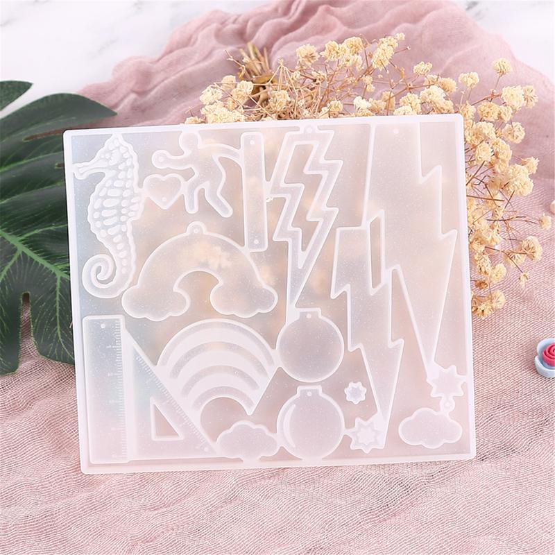 DIY Kristall Epoxy Form Blitz Regenbogen Seepferdchen Silikonform Harzform Schmuck Backwerkzeuge Für Tischdekoration