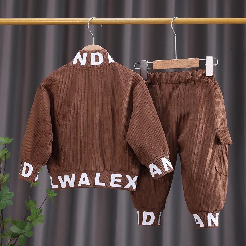 Primăvară Toamnă Bebeluși Băieți Haine Costum Copii Moda Jachetă Pantaloni Două bucăți Seturi Copii mici Costum casual Sugar Copii Treninguri