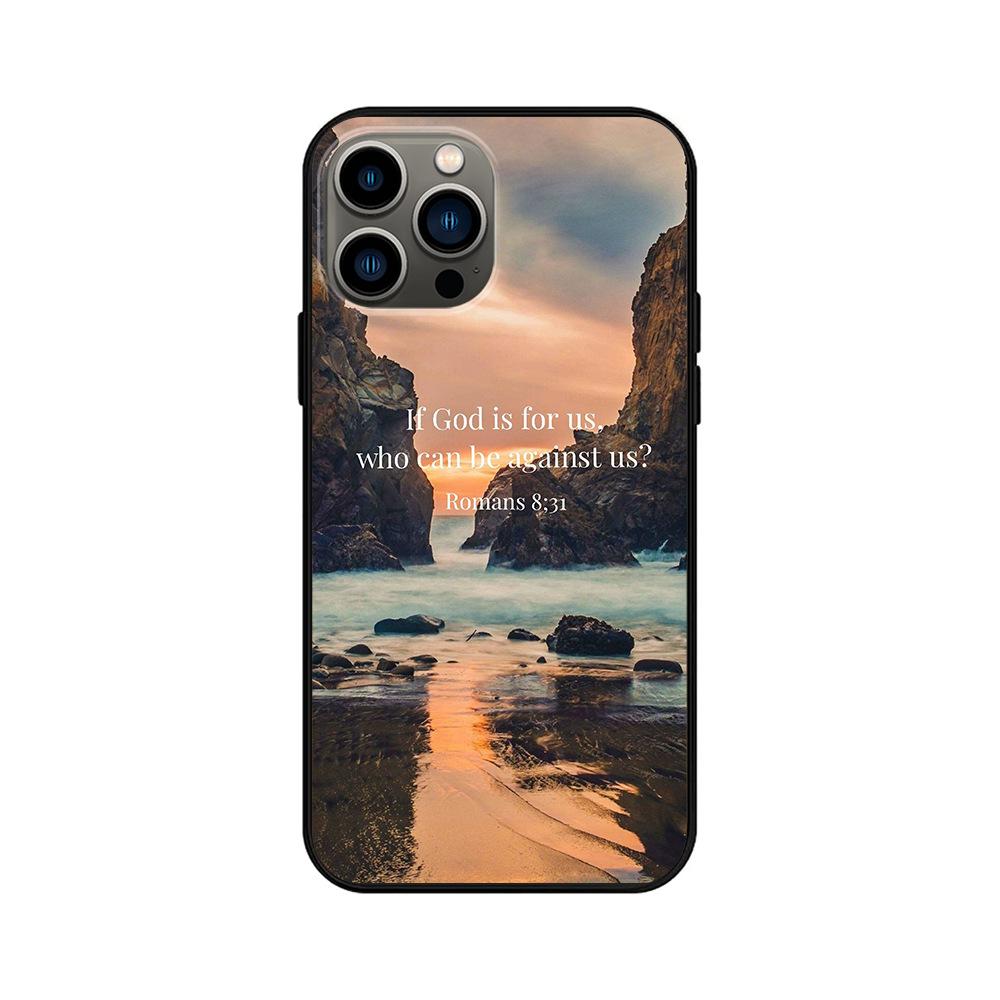 Applicable To IPhone16 Mobile Phone Case, New Couple Outdoor Seaside Landscape English Alphabet Mobile Phone Case