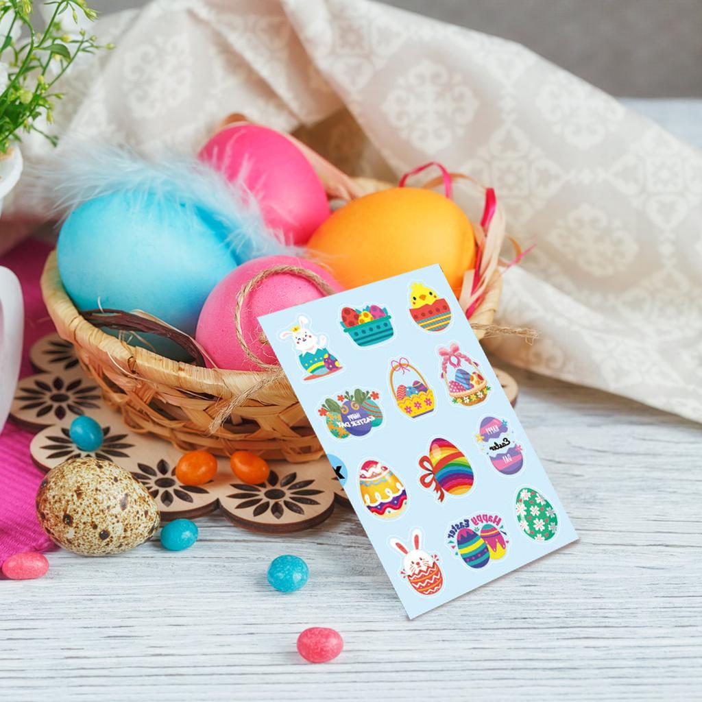 12 Easter Greeting Card Set, Easter Egg Bunny Fold With Envelope, Leave A Message Wishing Easter Card
