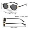 Punk Shades Oval Sunglasses for Women Men 90s Style Glasses Hip-Hop Metal Frame Small Frame Sun Glasses UV400 Protection Glasses