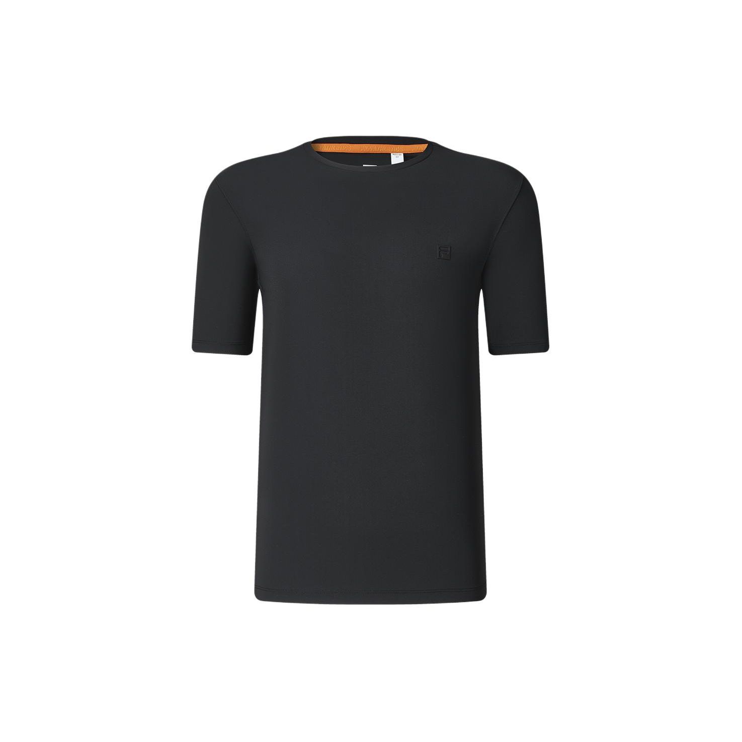

FILA Solid Color Simple Knit Sports Casual Short Sleeve T-Shirt Men Tops Deep-Black A11M417101F-BK L