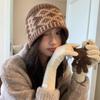 24 autumn and winter niche designer style knitted cold hat women's street versatile warm ear protector wool hat
