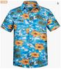Summer Men's Beach Shirt Printed Hawaiian Short Sleeve Flower Shirt Boys