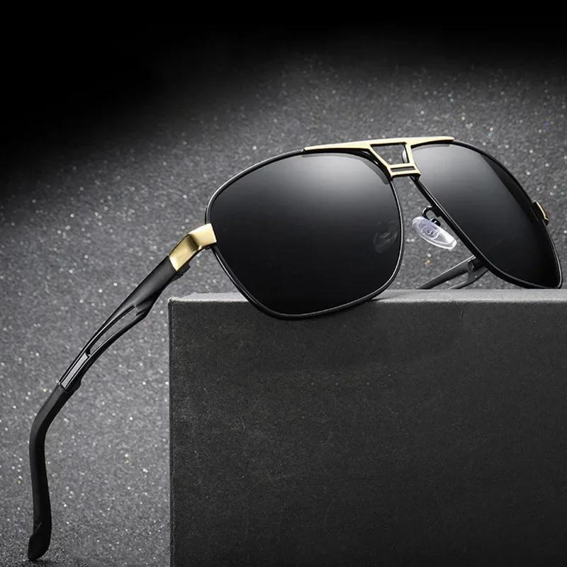 Men Night Vision Polarized Pochromic Sunglasses Aviator Style Yellow Color Change Lenses Driving Sun Glasses