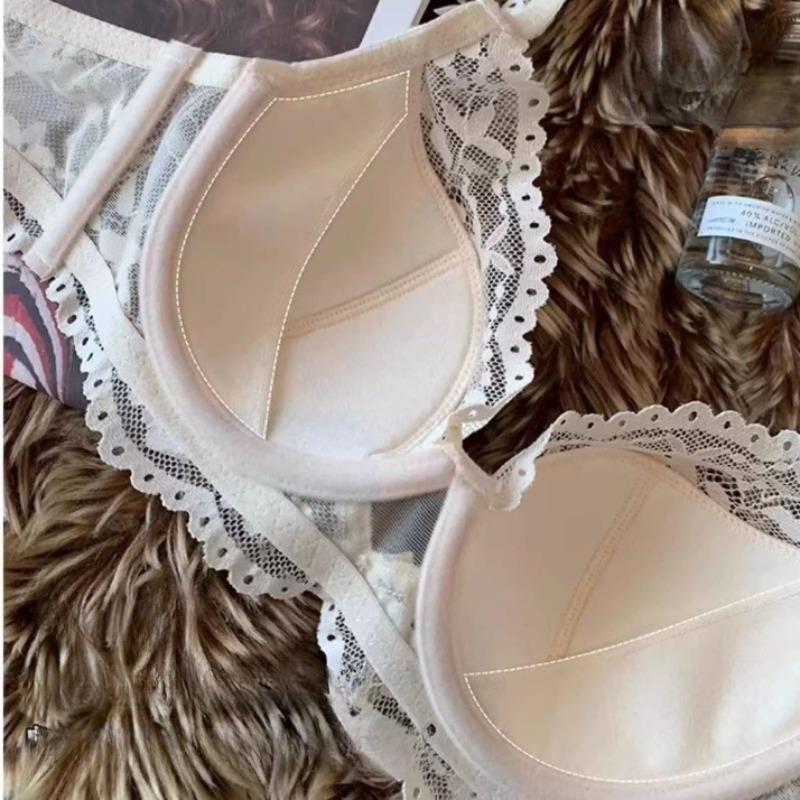 Soutien-gorge sexy en dentelle pour sous-vêtements pour femmes, type ajustement à fermeture latérale, maintien supérieur, pour petite poitrine, montre les grands soutiens-gorge
