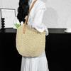 Straw Beach Bag Vintage Handmade Woven Shoulder Bag Raffia Circle Rattan Bags Bohemian Summer Vacation Casual Bags