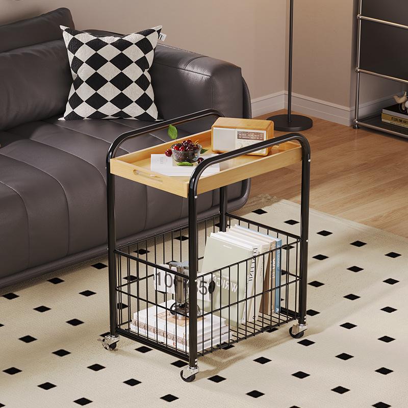 Modularer Couchtisch Kreativer Sofa-Beistelltisch Wagen mit Rädern Kleiner Wagen Aufbewahrungsschrank Schlafzimmer Nachttischregal Aufbewahrungstisch