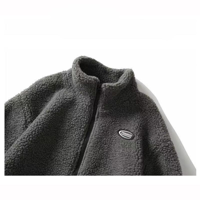 Hip Hop Žieminis Vilnonis Pūkuotas Švarkas Gatvės Drabužiai Harajuku Užsegamas Paltas Vyrams Ruduo Vientisos Spalvos Lengvi Švarkai Juodas