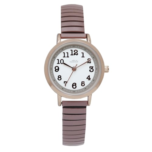 

Fieldwork Women s Analog Watch with Bellows Strap, Stainless Steel, Nickel-Free, Brown, NF O-Rai YM074P-5