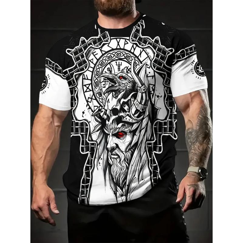 Sommer Herren 3D-Druck Rundhals-T-Shirt