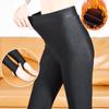 Women's Glossy High-Waisted Fleece-Lined Slimming Stirrup Leggings Cotton Pants