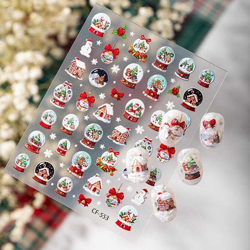 Cyansea Influencer Graffiti Cartoon Christmas Snowflake Nail Art Stickers