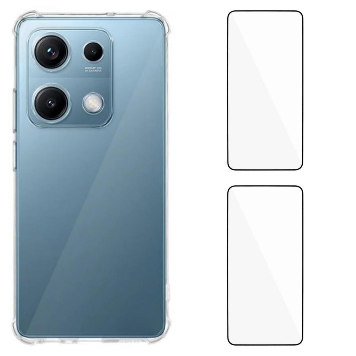 

For Xiaomi Redmi Note 14S 4G TPU Case WANLONFENG WL3 Series 1.5mm Phone Cover with 2Pcs Tempered Glass Films Transparent