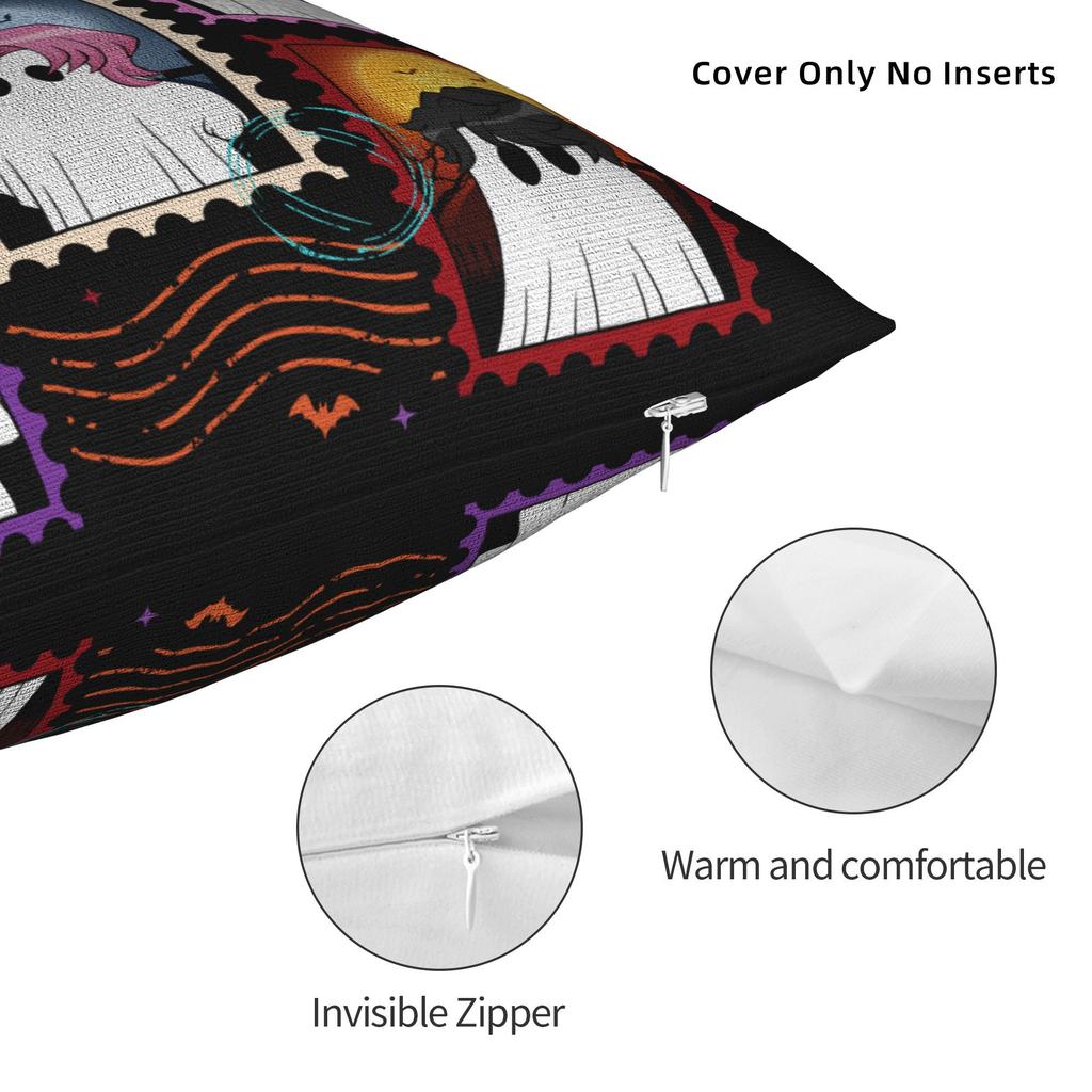 KPop Demon Hunters Saja Boys Halloween Pillowcase Printed Polyester Cushion Cover Decor  Throw Pillow Case Cover Home Zippered