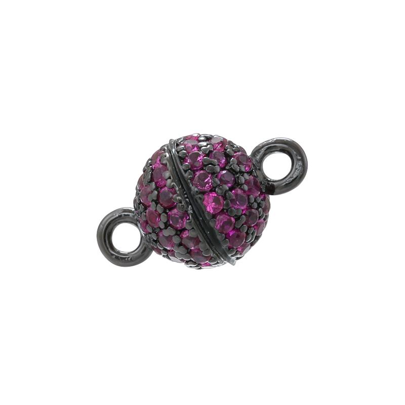 ZHUKOU 6MM Brass Inlaid Zircon Round Magnet Connection Buckle Bead Water Diamond Pendant Jewelry Making Buckle Accessories:VK265