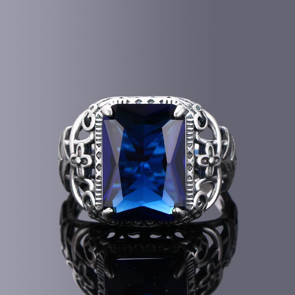 CopperRings Sapphire Zircon Women Hollow Out Design Fine Jewelry Bridal Wedding Engagement Ring Accessory